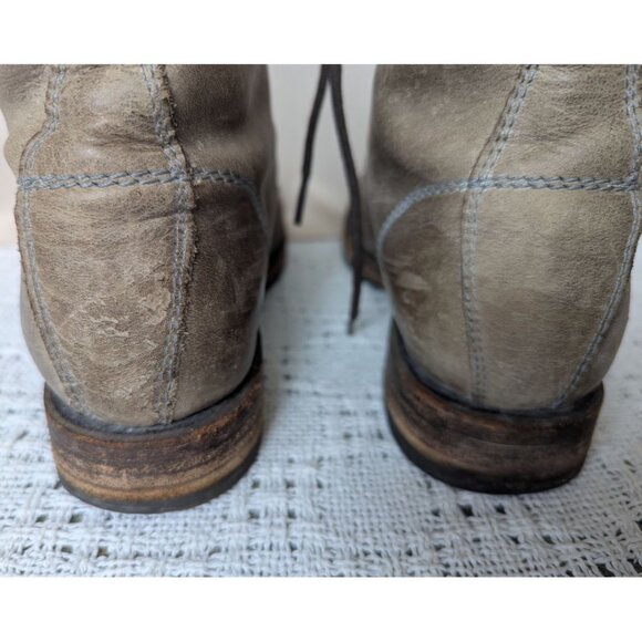 Frye Veronica Combat Women's Leather Ankle Boots Stonewashed Brown Distressed 8B - Picture 7 of 9